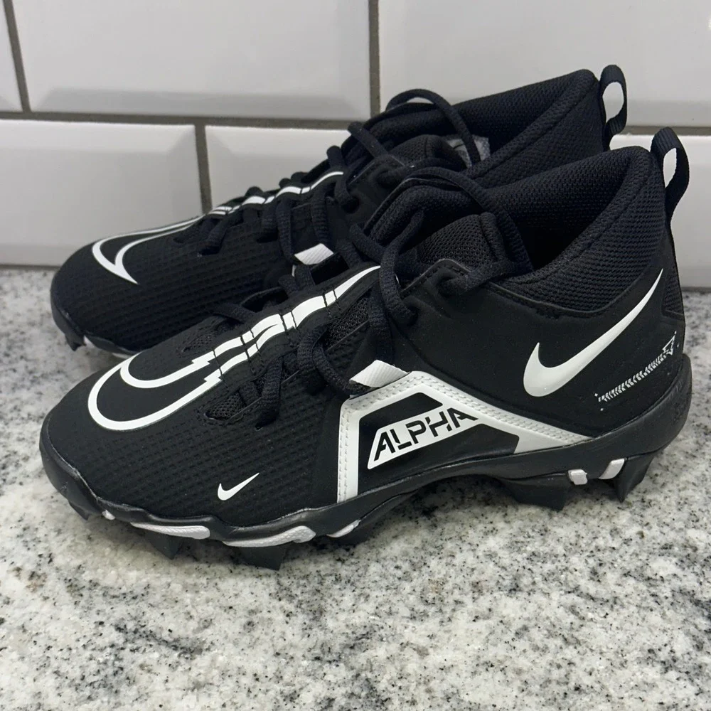 Nike Kids 3Y Alpha Menace 3 Shark Football Cleats Black White CV0583-001